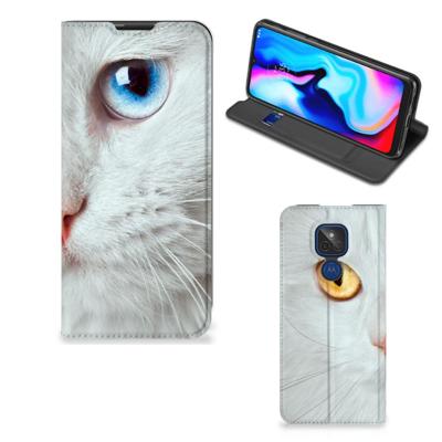 Motorola Moto G9 Play | Hoesje maken | Witte Kat Motorola Moto G9 Play | Hoesje maken | Witte Kat