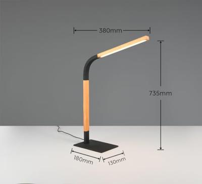 Trio Flexibele tafellampNorris zwart met hout - 545210132