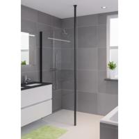 Bruynzeel Inloopdouche Lector 90 x 210 cm 8 mm Met Plafondsteun Helder Glas Mat Zwart - thumbnail