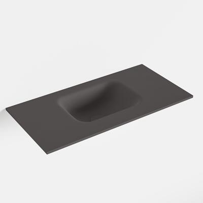 MONDIAZ LEX Dark_grey solid surface inleg wastafel voor toiletmeubel 60cm. Positie wasbak midden