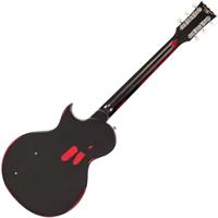 Vintage V120 ICON Distressed Black over Cherry Red elektrische gitaar - thumbnail