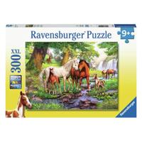 Ravensburger Legpuzzel xxl wilde paarden bij de rivier, 300st. - thumbnail