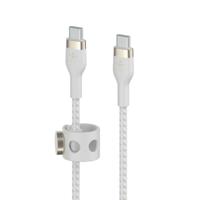 Belkin BoostCharge Pro Flex gevlochten USB Type C/C-kabel, USB-IF-gecertificeerde Power Delivery PD-snellaadkabel voor iPhone 16, Samsung Galaxy S24, Pixel, iPad, Nintendo Switch en meer, 1 m, wit - thumbnail