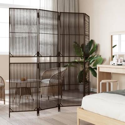 Kamerscherm 4 panelen poly rattan bruin Kamerscherm 4 panelen poly rattan bruin