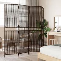Kamerscherm 4 panelen poly rattan bruin - thumbnail