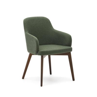 Kave Home Eetkamerstoel 'Nelida' Walnoot, kleur Groen Kave Home Eetkamerstoel 'Nelida' Walnoot, kleur Groen