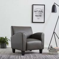 Fauteuil kunstleer grijs - thumbnail