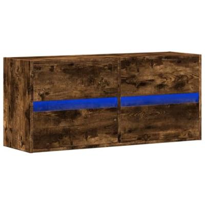 Tv-wandmeubel met LED-verlichting 100x31x45 cm gerookt eiken