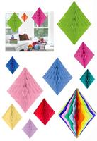 Folat honeycomb diamant blauw 30 cm | 24 stuks - thumbnail