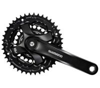 Shimano Crankstel 6/7/8 speed tourney fc-ty501 met 175mm crankarm 42 x 34 x 24t - zwart - thumbnail