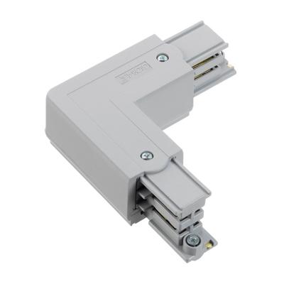 Hoekstuk haaks spanningsrail 3 fase rail aluminium rechts 876314 Klemko