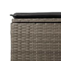 2-delige Loungeset met kussens poly rattan acacia grijs - thumbnail