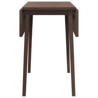 Eettafel bruin massief hout rubber - thumbnail