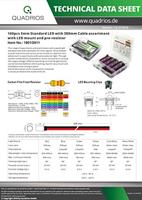 Quadrios LED-assortiment Rood, Groen, Geel, Blauw, Koud-wit, Warm-wit 3 mm 20 mA 3.0 V - thumbnail