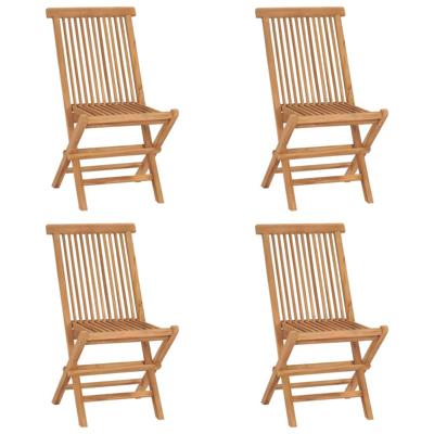 Tuinstoelen 4 st inklapbaar massief teakhout