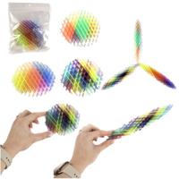 Jono Toys Magic fidget morph worm regenboog - thumbnail