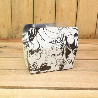 Bonbon doosjes - Chocolade doosje - Zwart wit bloem LAAG - 12 stuks