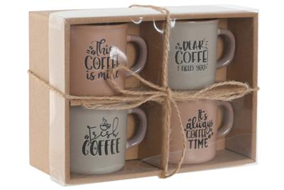 Set van koffiekopjes Home ESPRIT Blauw Roze Keramiek 180 ml 4 Onderdelen