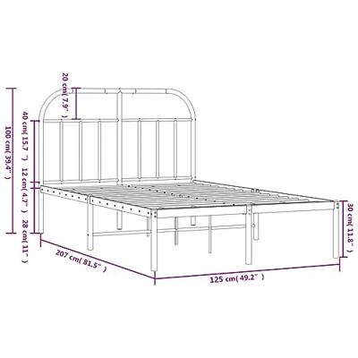 Bedframe met hoofdbord metaal wit 120x200 cm Bedframe met hoofdbord metaal wit 120x200 cm