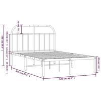 Bedframe met hoofdbord metaal wit 120x200 cm - thumbnail
