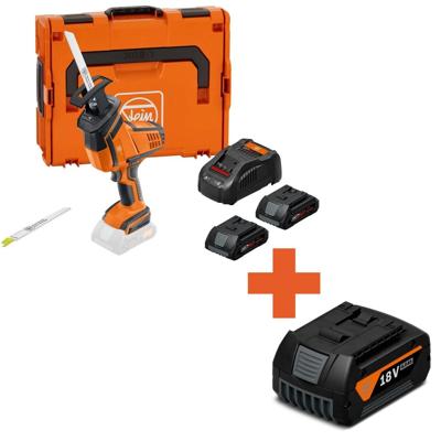 Fein ASAS 18-21 K AS Set 71330162000 Accu-reciprozaag Incl. 2 accus, Incl. lader, Incl. koffer 18 V 4 Ah