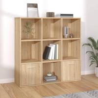 Boekenkast 98x30x98 cm bewerkt hout sonoma eikenkleurig - thumbnail