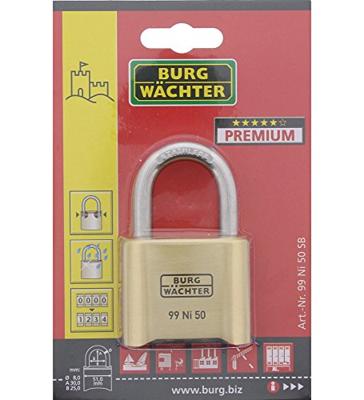 Burg Wächter No. 99 Ni 50 SB Hangslot Messing Cijferslot