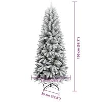 VidaXL Kunstkerstboom wit 150 cm pvc en plastic en staal en pe - thumbnail
