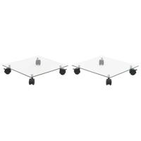 VidaXL Plantenrollers vierkant 35x35 cm gehard glas 2 st - thumbnail