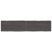Tafelblad natuurlijke rand 180x40x(2-6)cm eikenhout donkerbruin - thumbnail