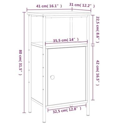 Nachtkastjes 2 st 41x31x80 cm bewerkt hout zwart