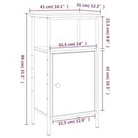 Nachtkastjes 2 st 41x31x80 cm bewerkt hout zwart - thumbnail