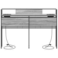 Opberghoofdbord met hoofdeinde met opslag Grijs sonoma 150 cm Bewerkt hout - thumbnail