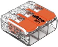 Wago lasklem 221-413 hevelklem 3 draden voor soepele en massieve draad van 0.14 tot 4mm² - thumbnail