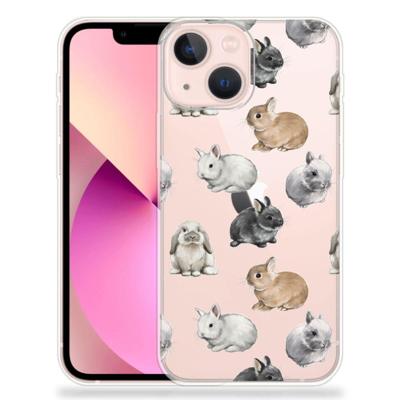 TPU Hoesje voor iPhone 13 mini Konijntjes TPU Hoesje voor iPhone 13 mini Konijntjes