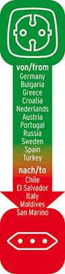 Reisstekker / reisadapter (reisstekkeradapter voor: Italië-stopcontact en Eurostekker) zwart
