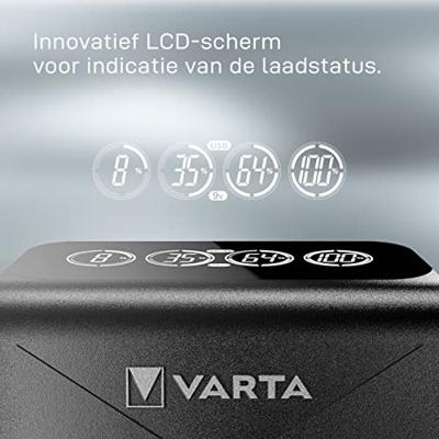 Varta LCD Pug Charger+ incl. 4 accu's 2100 mAh AA - thumbnail