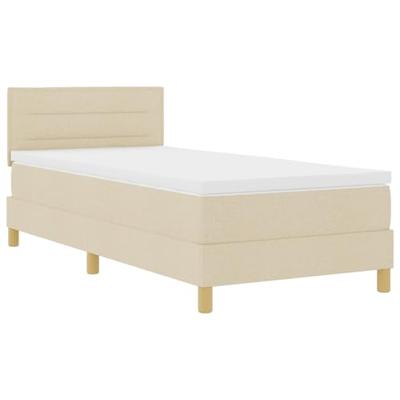 Boxspringbed met matras en LED stof crèmekleurig 90x200 cm