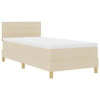 Boxspringbed met matras en LED stof crèmekleurig 90x200 cm - thumbnail