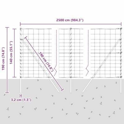 Weidehekwerk Zilver 25 x 1.4 m Gegalvaniseerd staal