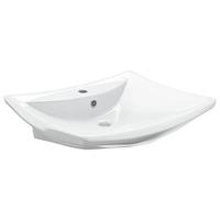 VidaXL Wastafel met overloop en kraangat rechthoekig keramiek - thumbnail