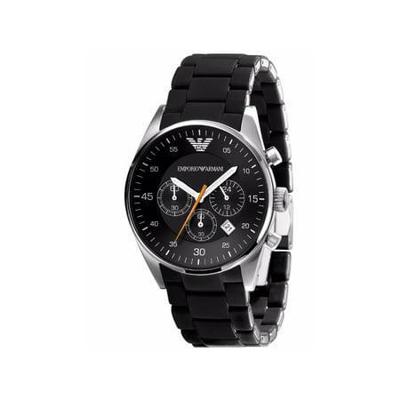 Emporio Armani Heren stalen chronograaf horloge AR5858