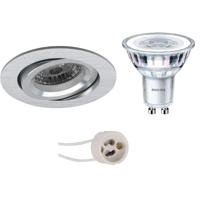 Philips CorePro LED Inbouwspot GU10 - 3W - Mat Zilver - Dimbaar 4000K - thumbnail