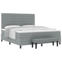 Boxspringbed met matras Lichtgrijs 180 x 200 cm Stof - thumbnail