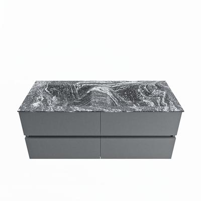 MONDIAZ VICA-DLUX 120cm badmeubel onderkast Plata 4 lades. Inbouw wastafel CLOUD dubbel 2 kraangaten, kleur Lava.