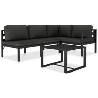 5-delige Loungeset met kussens aluminium antraciet - thumbnail