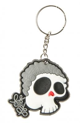LG Imports sleutelhanger piraat jongens 5,5 cm wit/grijs
