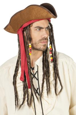 Piratenhoed Jack met haarband en dreads