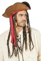 Piratenhoed Jack met haarband en dreads - thumbnail