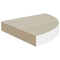 Hoekwandschappen 2 st 35x35x3,8 cm MDF eikenkleurig en wit - thumbnail